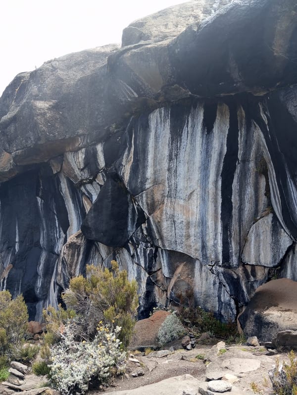The striped Zebra Rocks formation on the Marangu Route.